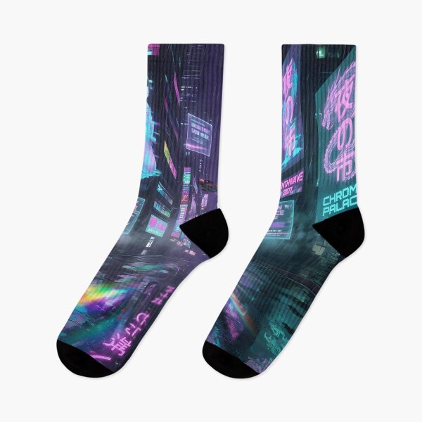 Item preview, Neon Rain City – Cyberpunk Future Metropolis at Night designed and sold by DreamyWallVibes.