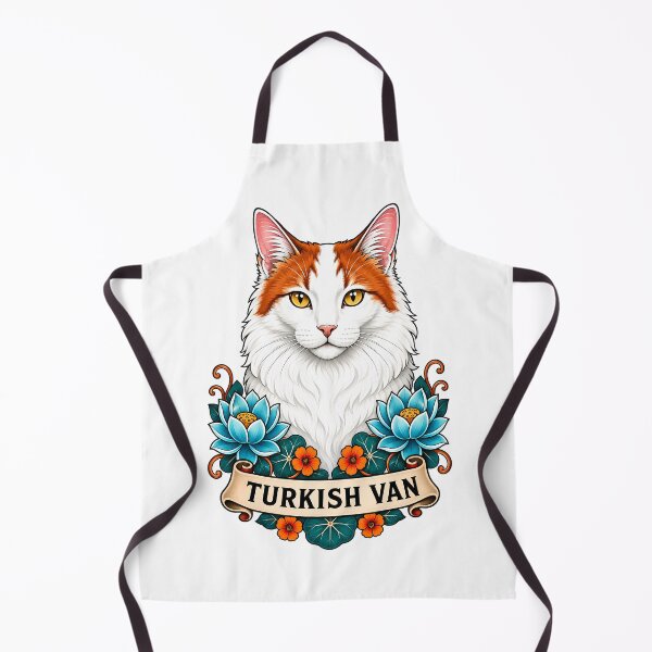 Item preview, urkish Van Cat Vintage Lotus Tattoo Art designed and sold by Old's Cool Cat Studio.