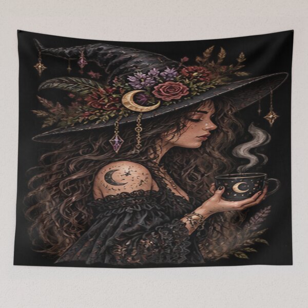 Item preview, Moon Magic Witch – Gothic Witchcore Coffee designed and sold by Losthope Creations.