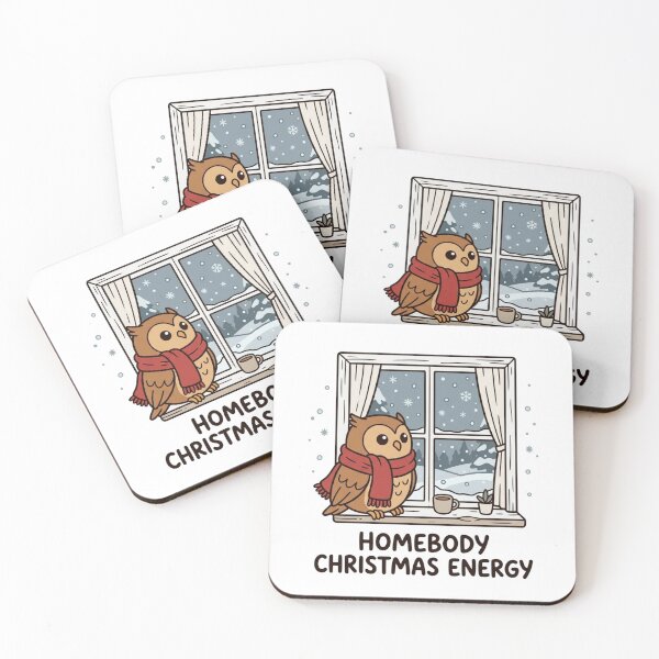 Item preview, Homebody Christmas Energy Cute Owl Winter Scarf Holiday Cozy Window designed and sold by raedattia.