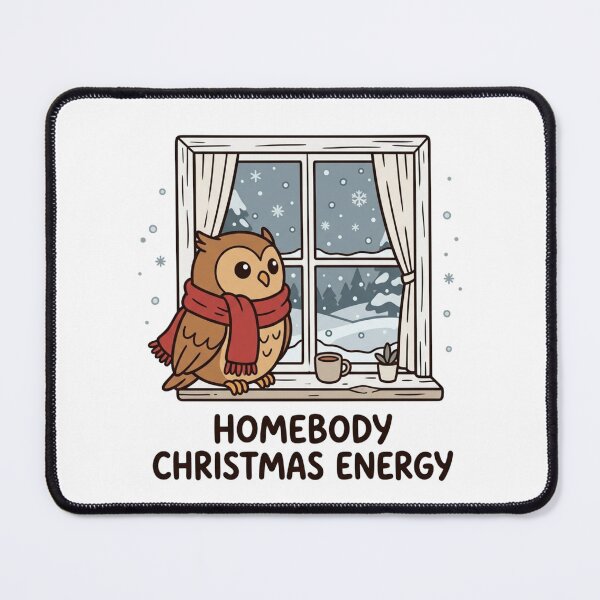 Item preview, Homebody Christmas Energy Cute Owl Winter Scarf Holiday Cozy Window designed and sold by raedattia.