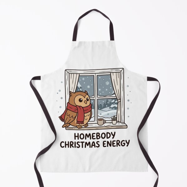 Item preview, Homebody Christmas Energy Cute Owl Winter Scarf Holiday Cozy Window designed and sold by raedattia.