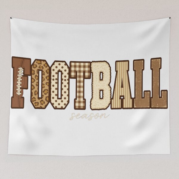 Item preview, Football Season Brown Leopard Football Gingham Game Day Mama Fall designed and sold by Yellowriversss.