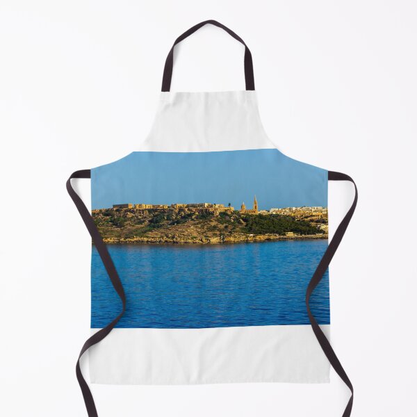 Item preview, Panoramic Coastal View Of Historic Fort And Church On Mediterranean Island Over Calm Blue Sea designed and sold by Nmallia.