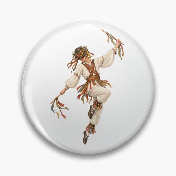 Item preview, Dolj Calus Folk Dance Figure Romanian Heritage Art designed and sold by FurusatoGallery.