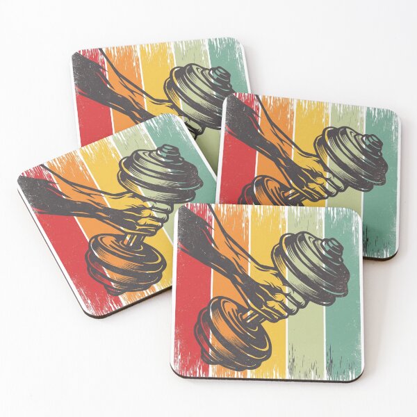 Item preview, Vintage Retro Sunset Dumbbell - Classic Weightlifting & Fitness Art designed and sold by Shopeon Designs.