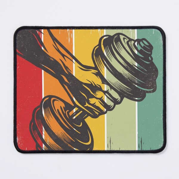 Item preview, Vintage Retro Sunset Dumbbell - Classic Weightlifting & Fitness Art designed and sold by Shopeon Designs.