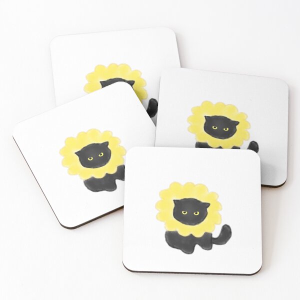 Artikelvorschau, Black Cat With Sunflower Collar entworfen und verkauft von raun.draw.