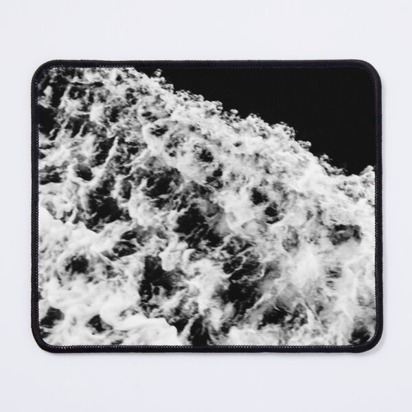 Item preview, Black And White Boat Wake Foam Texture Over Dark Ocean Water Waves In High Contrast designed and sold by Nmallia.