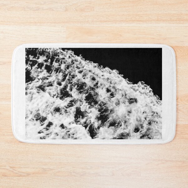 Item preview, Black And White Boat Wake Foam Texture Over Dark Ocean Water Waves In High Contrast designed and sold by Nmallia.