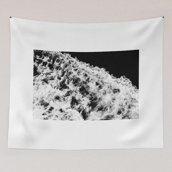 Item preview, Black And White Boat Wake Foam Texture Over Dark Ocean Water Waves In High Contrast designed and sold by Nmallia.