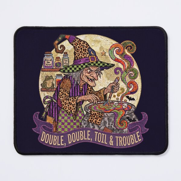 Item preview, Double Double Toil & Trouble – Witchcraft Halloween Art designed and sold by Festive Bug.
