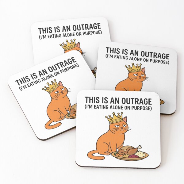 Item preview, Funny Orange Cat Crown Eating Alone Thanksgiving Introvert Sarcastic Holiday Humor designed and sold by raedattia.