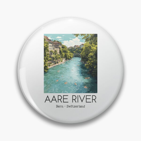 Item preview, A Vintage Illustration Of Aare River - Bern - Switzerland designed and sold by WalkingInNa.