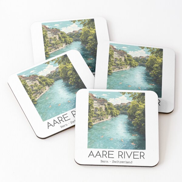 Item preview, A Vintage Illustration Of Aare River - Bern - Switzerland designed and sold by WalkingInNa.