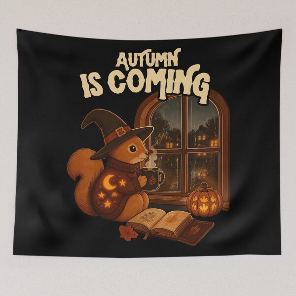Item preview, Witchy Squirrel Autumn Is Coming Spooky Cozy Aesthetic designed and sold by LeSoniPapaPrint.