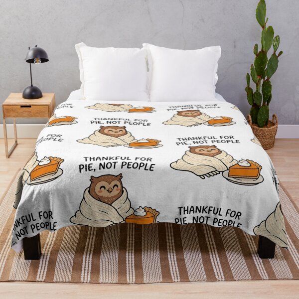 Item preview, Funny Owl Thankful For Pie Not People Introvert Thanksgiving Holiday Humor designed and sold by raedattia.