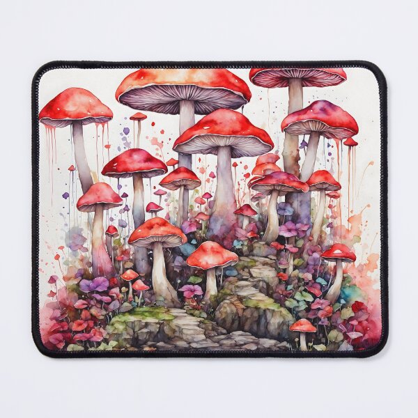 Item preview, Magical Mushroom Fantasy Watercolor Painting designed and sold by RawNaturePrints.