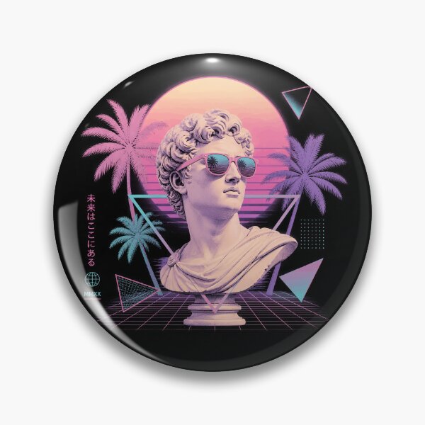 Artikelvorschau, Vaporwave-Ästhetik, Büste, Synthwave-Retro entworfen und verkauft von DesignedByMarty.