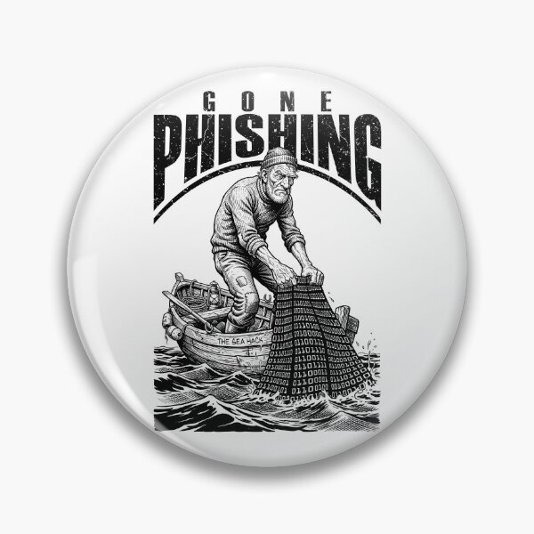 Item preview, Computer Hacker Gone Phishing Funny Binary Code Net Fishing designed and sold by GrandeDuc.