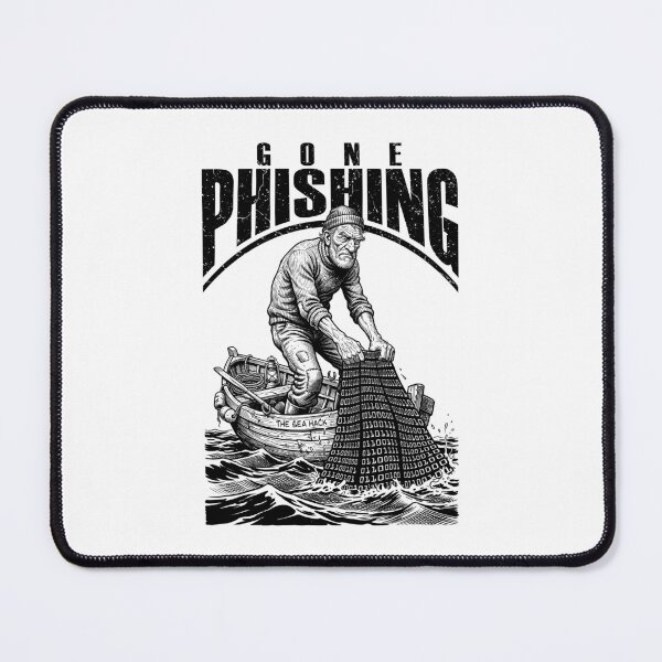 Item preview, Computer Hacker Gone Phishing Funny Binary Code Net Fishing designed and sold by GrandeDuc.