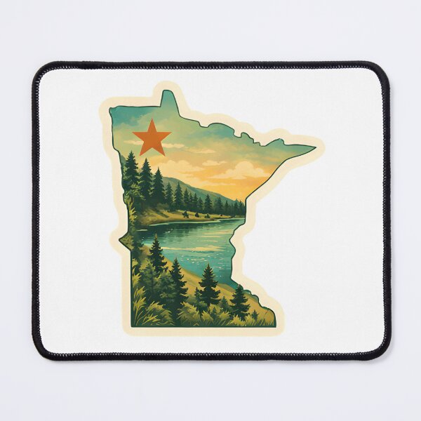 Item preview, Minnesota State Map Watercolor Illustration designed and sold by ChemicalXShop.