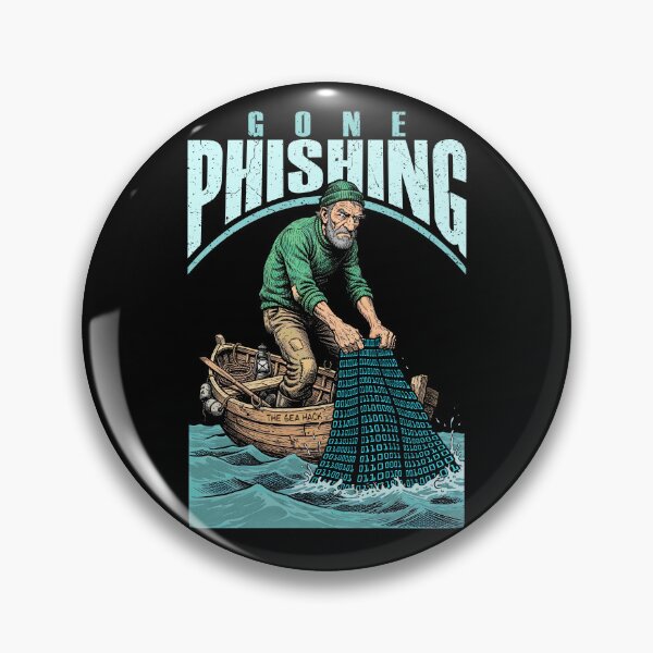 Item preview, Computer Hacker Gone Phishing Funny Binary Code Net Fishing designed and sold by GrandeDuc.
