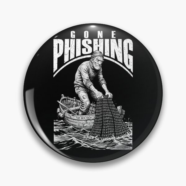 Item preview, Computer Hacker Gone Phishing Funny Binary Code Net Fishing designed and sold by GrandeDuc.