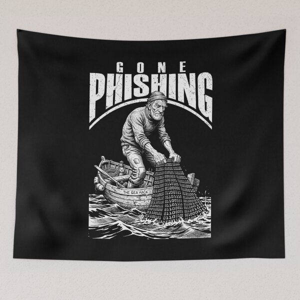 Item preview, Computer Hacker Gone Phishing Funny Binary Code Net Fishing designed and sold by GrandeDuc.