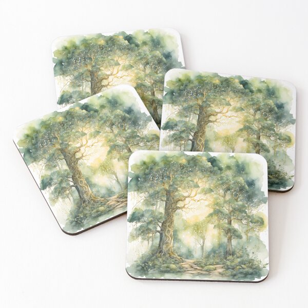 Item preview, Enchanted Forest Watercolor Painting designed and sold by RawNaturePrints.
