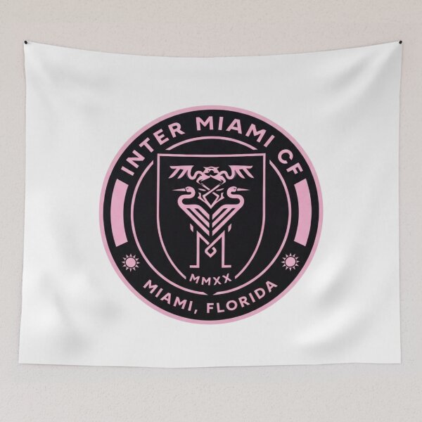 Artikelvorschau, Minimalistisches Wappen-Poster von Inter Miami CF – Fußballlogo in Pink und Schwarz entworfen und verkauft von annaarthk.
