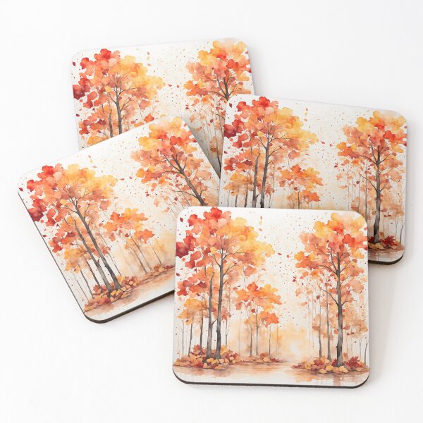 Item preview, Autumn Forest Watercolor Painting designed and sold by RawNaturePrints.