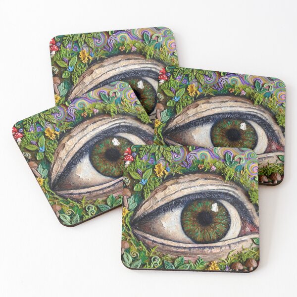 Item preview, Hazel Forest Eye with Mushrooms - Autumn Woodland Fantasy Art designed and sold by MAISON SYLVIE.