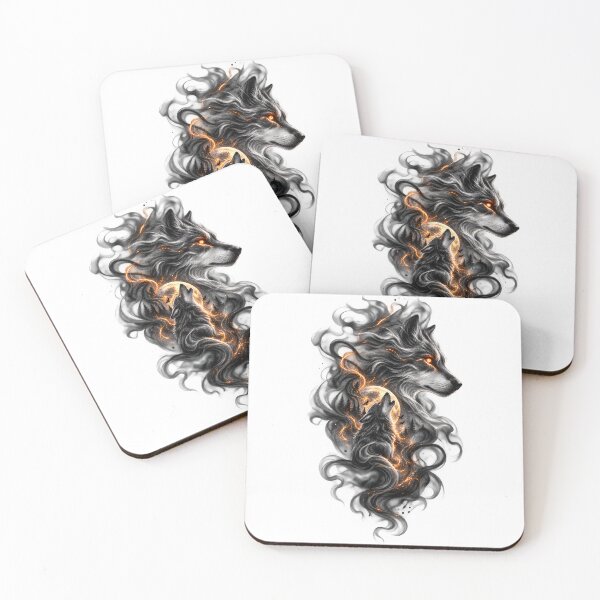 Item preview, Wolf Spirit Moon Dark Fantasy Art designed and sold by CreativeMindsetLab.