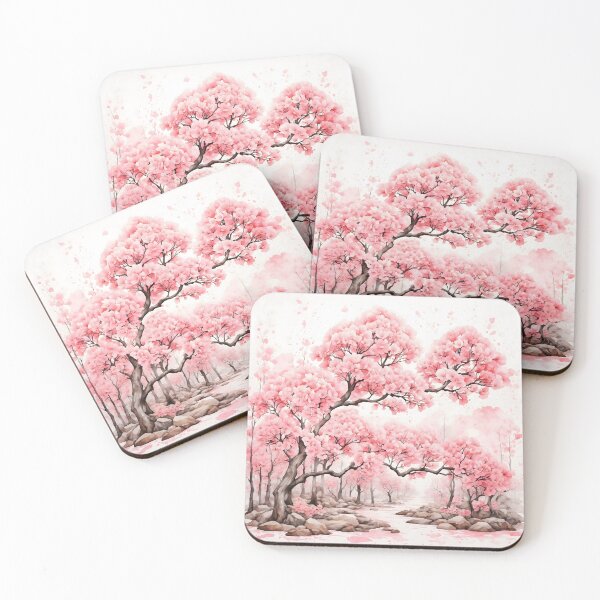 Item preview, Cherry Blossom Forest Watercolor Painting designed and sold by RawNaturePrints.