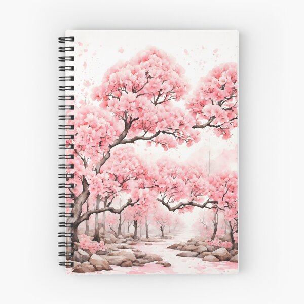 Item preview, Cherry Blossom Forest Watercolor Painting designed and sold by RawNaturePrints.