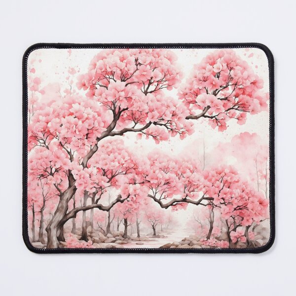 Item preview, Cherry Blossom Forest Watercolor Painting designed and sold by RawNaturePrints.