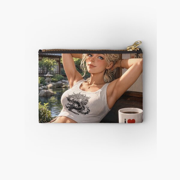 Item preview,  Cute anime manga girl reclining with a cup of coffee designed and sold by Vintage Designs +.