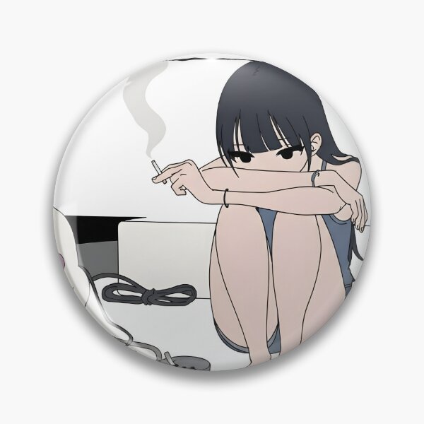 Item preview, Aesthetically pleasing sad girl smoking, dark indie manga style designed and sold by OH-MY-GOTH.