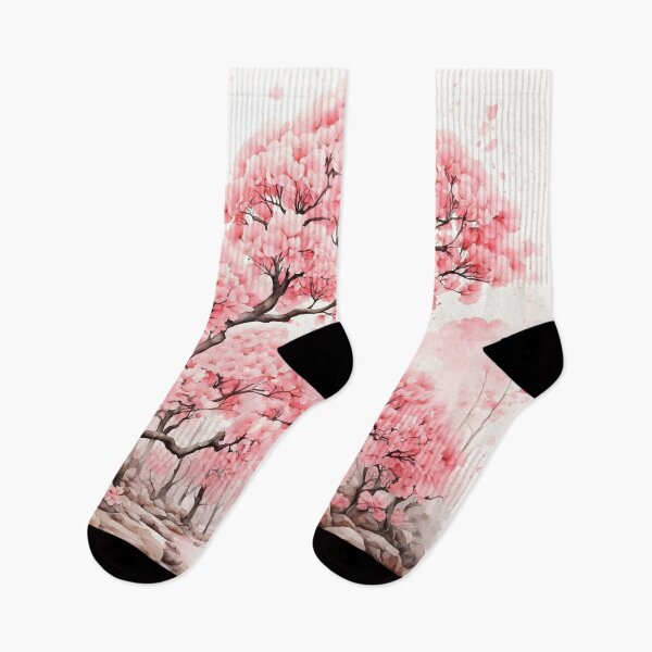 Item preview, Cherry Blossom Forest Watercolor Painting designed and sold by RawNaturePrints.