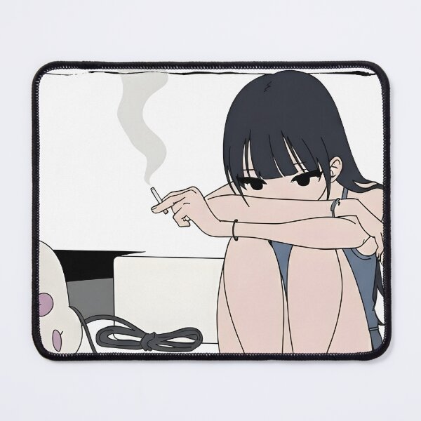 Item preview, Aesthetically pleasing sad girl smoking, dark indie manga style designed and sold by OH-MY-GOTH.