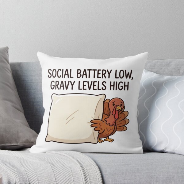 Item preview, Social Battery Low Gravy Levels High Funny Turkey Introvert Thanksgiving Holiday Humor designed and sold by raedattia.