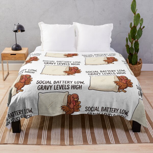 Item preview, Social Battery Low Gravy Levels High Funny Turkey Introvert Thanksgiving Holiday Humor designed and sold by raedattia.