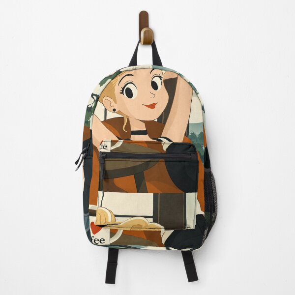 Item preview, Cute anime manga girl reclining with a cup of coffee designed and sold by Vintage Designs +.
