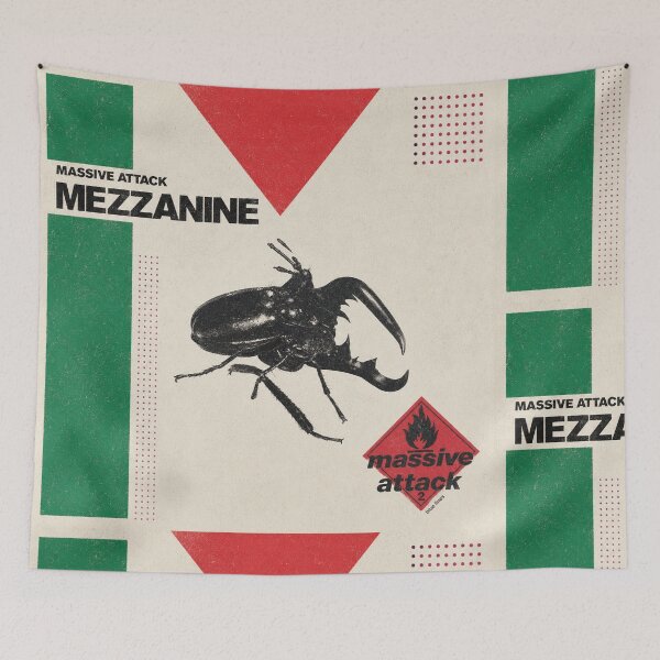 Item preview, Massive Attack Support Fan Artwork Individual Attatck Flag Insect Black designed and sold by moodboardzz.