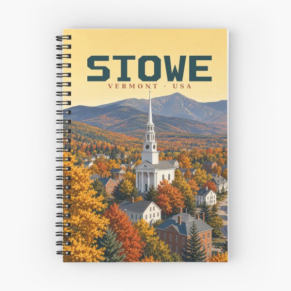 Item preview, Stowe Vermont Autumn Retro Travel Poster designed and sold by PopChaosStudio.