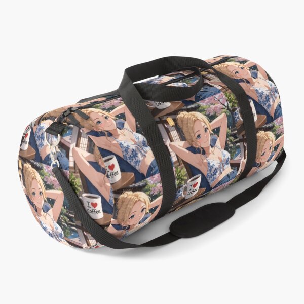 Item preview, Cute anime manga girl reclining with a cup of coffee designed and sold by Vintage Designs +.
