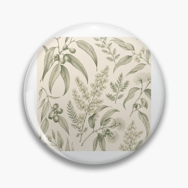 Item preview, Wattle Eucalyptus Pillow Cover Vintage Australian Native Gum Leaf Spring Cushion designed and sold by Yellowriversss.
