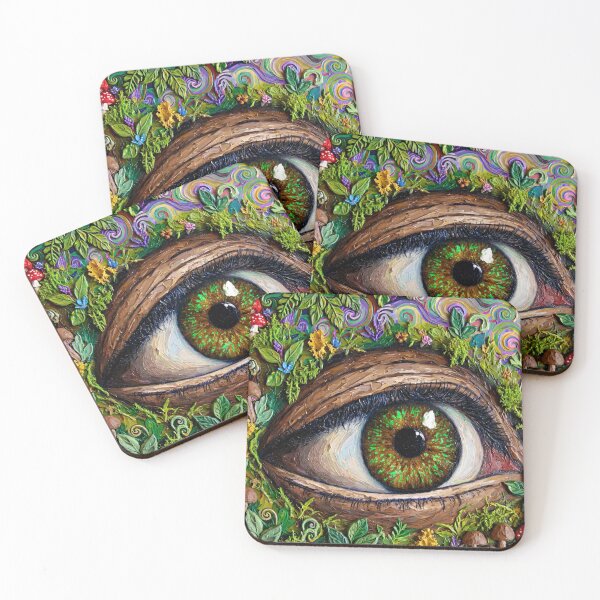 Item preview, Amber Forest Eye with Mushrooms - Mystical Woodland Fantasy Art designed and sold by MAISON SYLVIE.