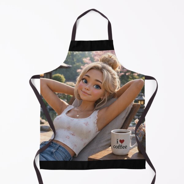 Item preview, Cute blonde girl reclining with a cup of coffee designed and sold by Vintage Designs +.